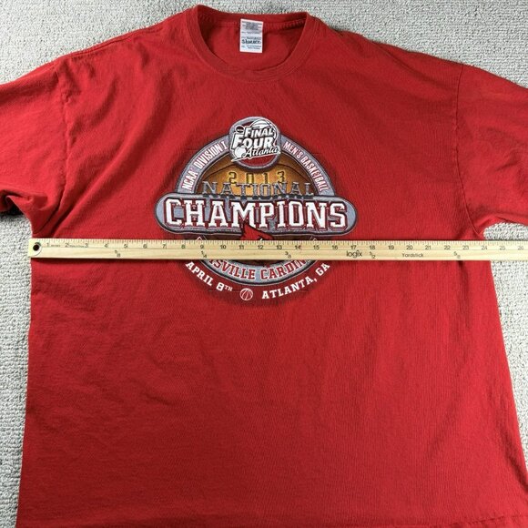 Vintage Gidan University of Louisville 2013 Champions T-Shirt Red Men’s Size XXL - Picture 5 of 7